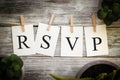 The Word RSVP Concept Printed on Cards