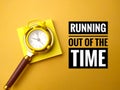the word RUNNING OUT OF THE TIME. Royalty Free Stock Photo