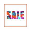 The word Sale. Banner about the sale and discounts. Abstract colorful cover Royalty Free Stock Photo