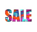 The word Sale. Banner about the sale and discounts. Abstract colorful cover Royalty Free Stock Photo