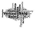 Word Sale in different languages Royalty Free Stock Photo