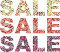 Word SALE with discount amounts