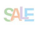 Sale banner pastel text isolated Royalty Free Stock Photo