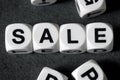 Word sale on toy cubes Royalty Free Stock Photo