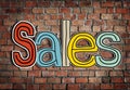 The Word Sales on a Brick Wall Background Royalty Free Stock Photo