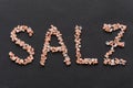 Word Salz written in pink Hymalayan salt crystals Royalty Free Stock Photo