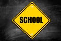 Word school written on a caution sign Royalty Free Stock Photo