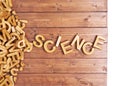 Word science made with wooden letters