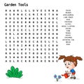 Word search crossword puzzle in the garden