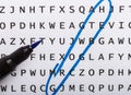 Word search, puzzle. Concept about finding, growth, success Royalty Free Stock Photo