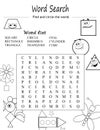 Geometric Shape Word Search Puzzle with Fun Illustrations