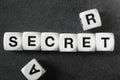 Word secret on toy cubes Royalty Free Stock Photo