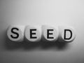 Word seed spelled on dice Royalty Free Stock Photo