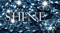 The word SHINE spelled out with glittering diamonds on black background Royalty Free Stock Photo