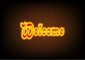 Welcome sign neon text led light digital networking online electric letters abstract background wallpaper art vector illustration