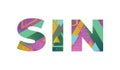 Sin Concept Retro Colorful Word Art Illustration