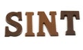 Word Sint in chocolate letters Royalty Free Stock Photo