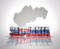 Word Slovakia on a map background Royalty Free Stock Photo