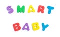 Word of smart baby shaped by alphabet puzzles Royalty Free Stock Photo