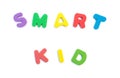 Word of smart kid shaped by alphabet puzzles Royalty Free Stock Photo