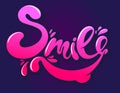 The word Smile lettering in cartoon style
