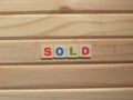 Word Sold on wood Royalty Free Stock Photo