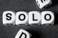 Word solo on toy cubes Royalty Free Stock Photo