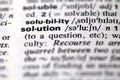 The word solution in a dictionary