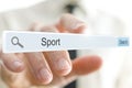 Word sport written in search bar