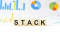 Word stack made with wood building blocks Royalty Free Stock Photo