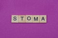 Word stoma from small gray wooden letters