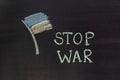 Word `Stop war` writed on blackboard Royalty Free Stock Photo