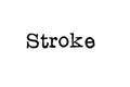 The word `Stroke` from a typewriter on white