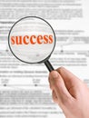 Word Success, magnifying glass Royalty Free Stock Photo