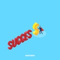 Word success and super manager with dollar sign Royalty Free Stock Photo