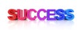 Word success written with colorful letters