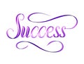 The word Success written in script.