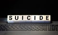 word suicide spelled on dice