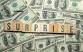 The word Surprise appearing behind torn brown paper Royalty Free Stock Photo