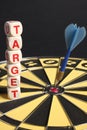 Word target in dart game board Royalty Free Stock Photo
