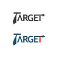 Word target with tie vector . Vector illustration on white background Royalty Free Stock Photo