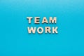 Word Teamwork on blue background Royalty Free Stock Photo