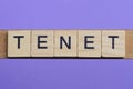 Word tenet made from wooden gray letters Royalty Free Stock Photo