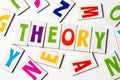 Word theory made of colorful letters