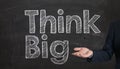 the word think big drawn on a chalk board,business concept presenting on blackboard by hand Royalty Free Stock Photo