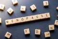 Word tile Menopause, health concept