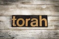 Torah Letterpress Word on Wooden Background Royalty Free Stock Photo