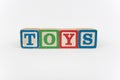 The Word Toys in Wooden Childrens Blocks