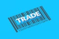 Word trade and barcode. Business concept. Commercial activity