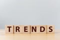 The word TREND on wooden cube block Royalty Free Stock Photo